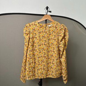 warehouse| asos | blouse | yellow floral | size 8